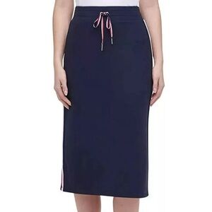 Tommy Hilfiger Ladies' Midi Skirt  Womens MEDIUM New Navy Blue
Ab2
